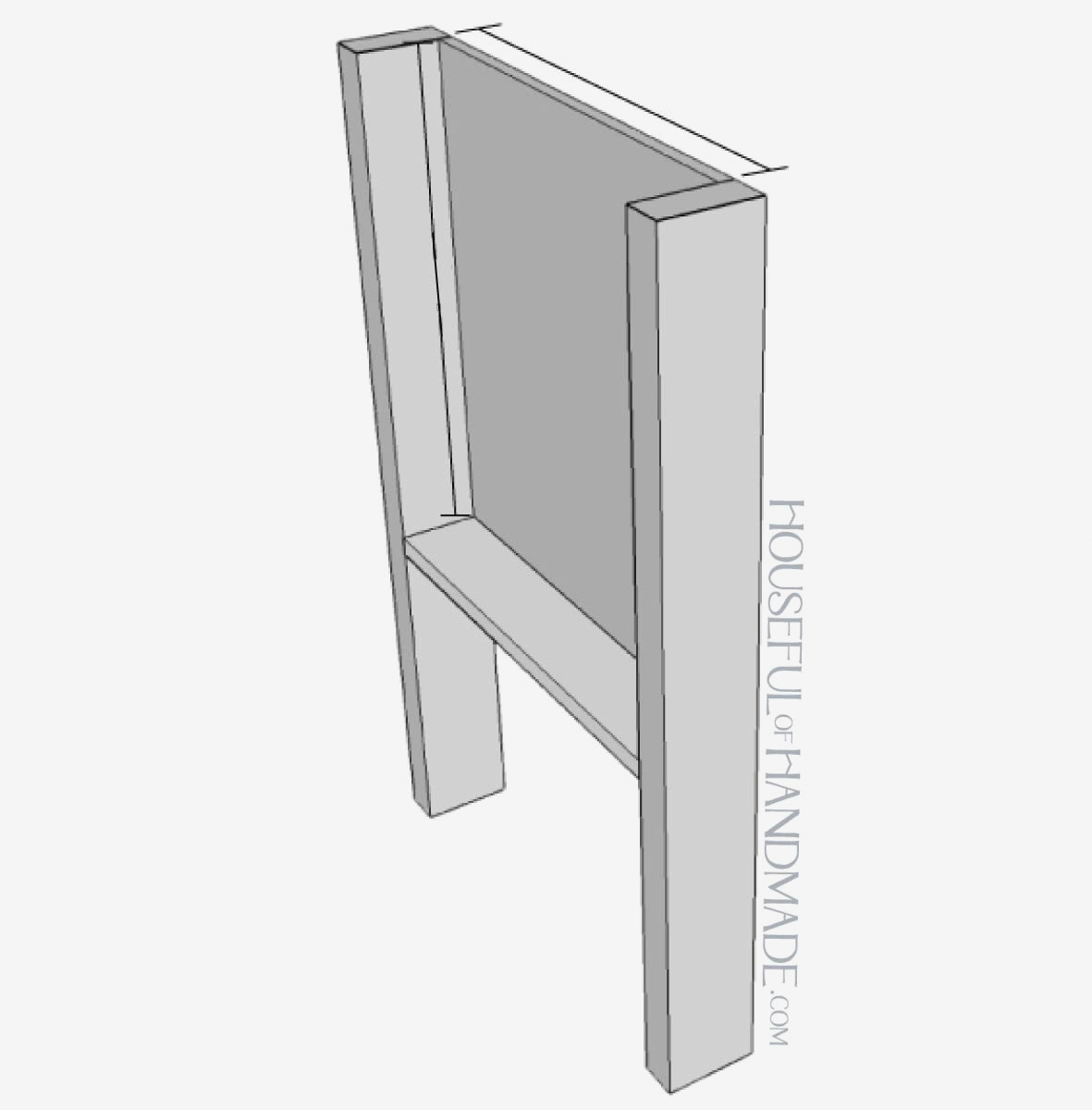Constructing a center leg for the double vanity.