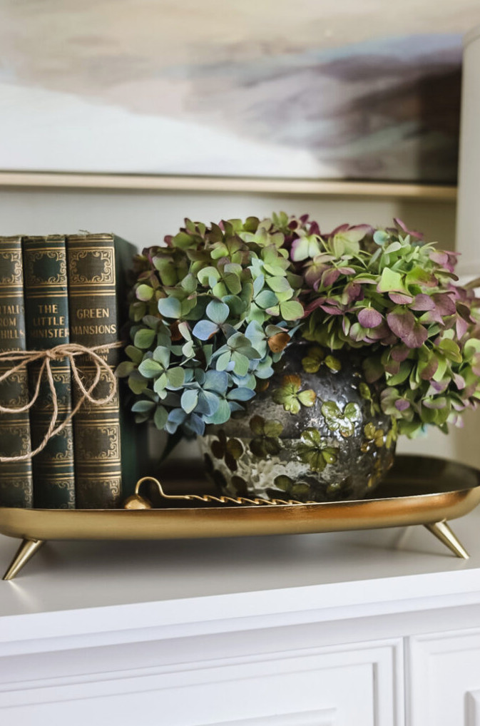 hydrangeas in a glass vase