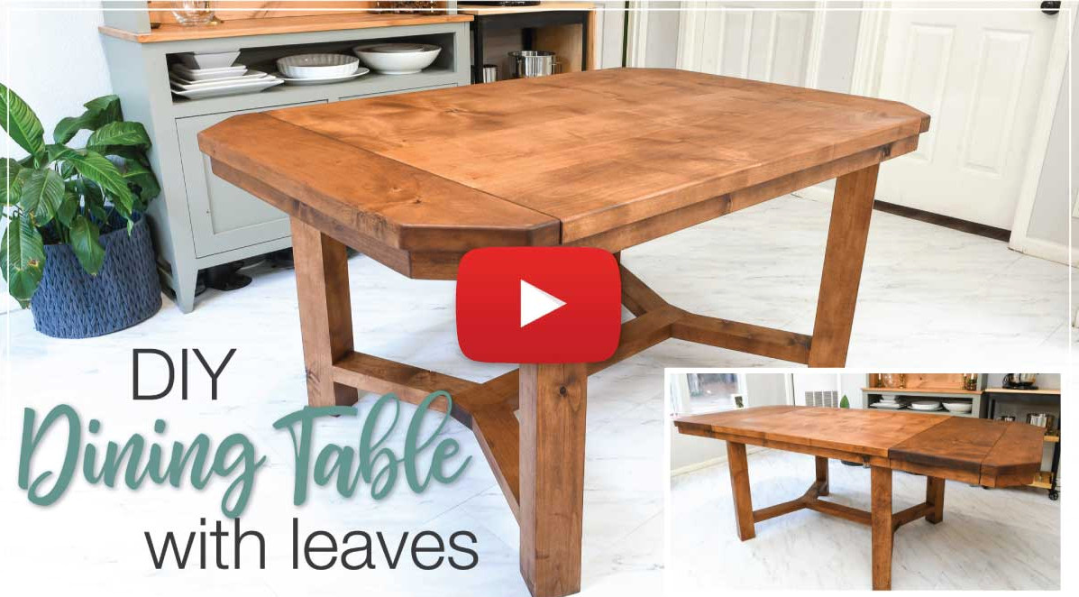 Thumbnail for the dining table YouTube video with a play icon overlaid.