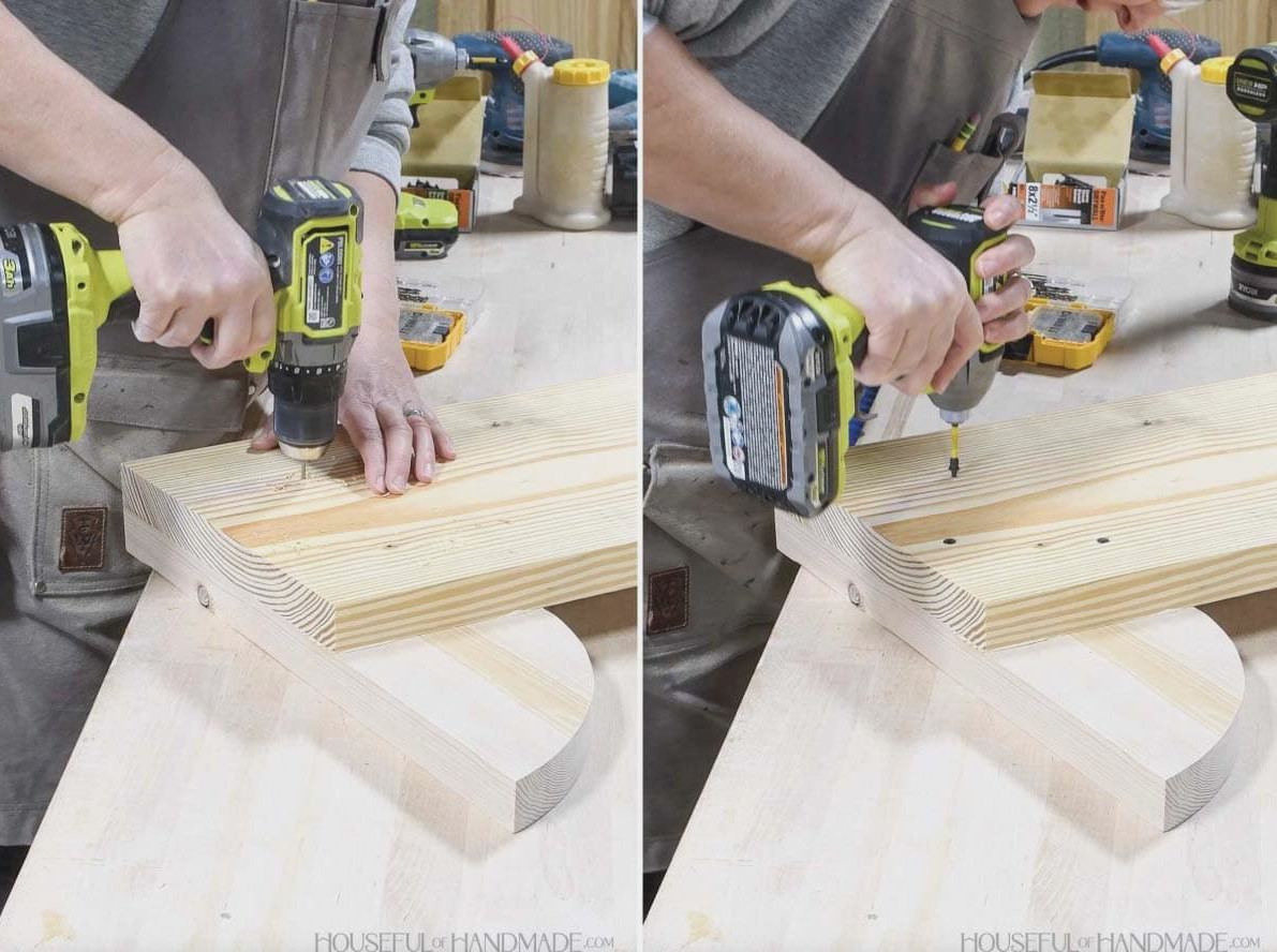 Predrilling and driving screws on the inside of the sides.