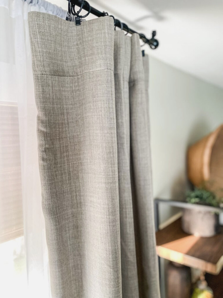 oatmeal linen curtain panel