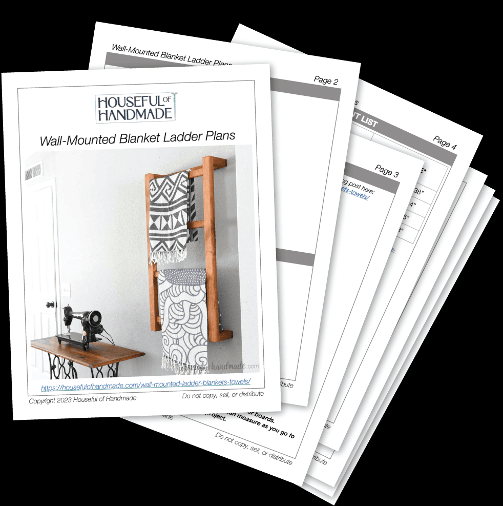 PDF plans for a wall-mounted blanket or towel ladder.
