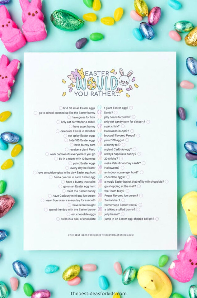 Printable Easter Would You Rather Checklist