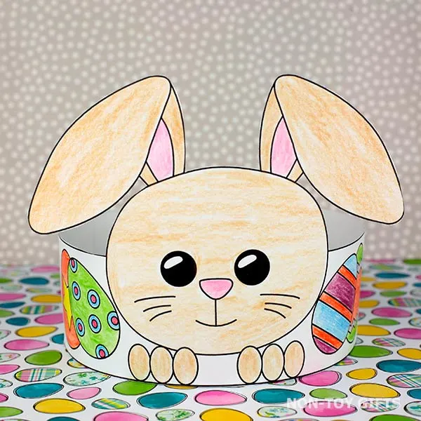 Easter bunny paper headband for children