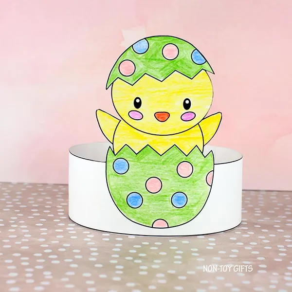 easy-to-color Easter chick headbands for preschool children