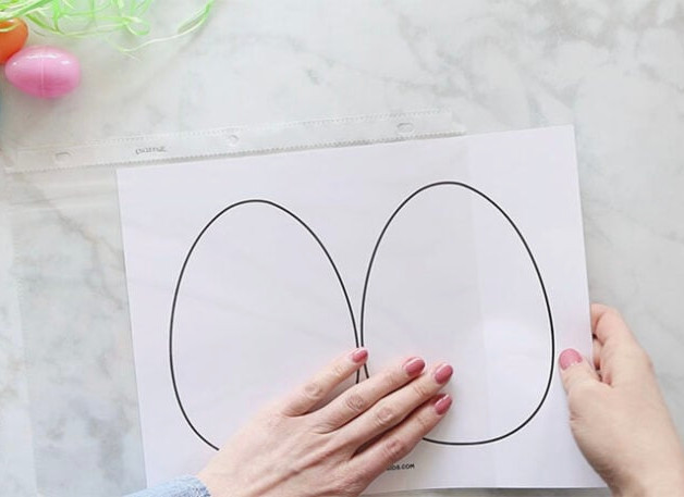 Sliding template into plastic sleeve