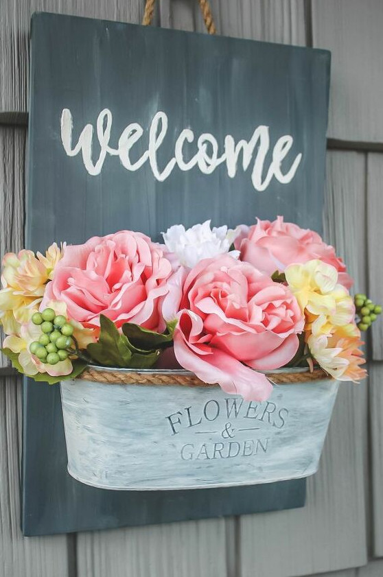 Spring welcome planter