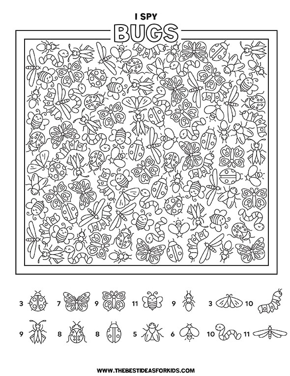 Bug I Spy Printable Worksheet