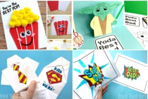 Collage featuring Dad Cards for Kids to Create