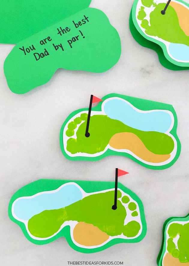 Footprint Art Golf Card for Father's Day