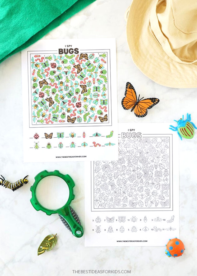 Free Printable Bug I spy Sheet