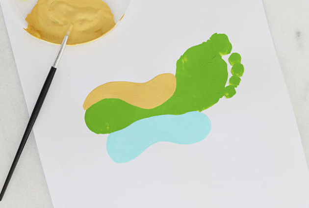 Painting sand onto cardstock