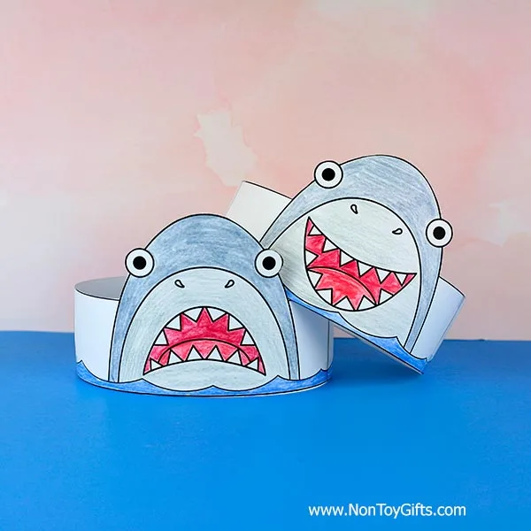 Easy shark craft printable for a beach party