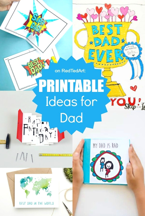 Collection of printable Father's Day Cards and Presents - featuring cards and colouring sheets