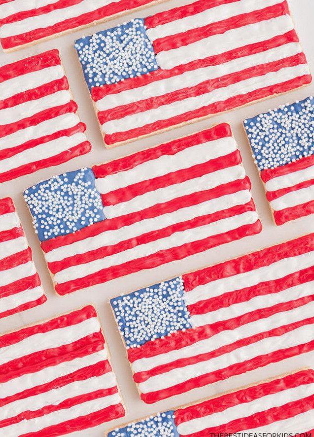 4th of July Flag Wafer Cookies