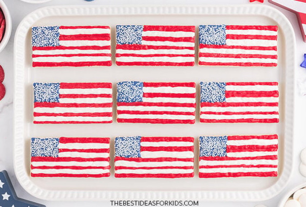 Fourth of July Flag Wafers
