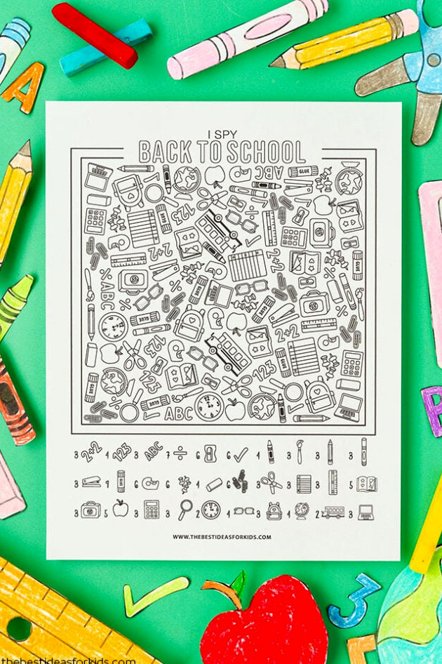 I spy back to school free printable