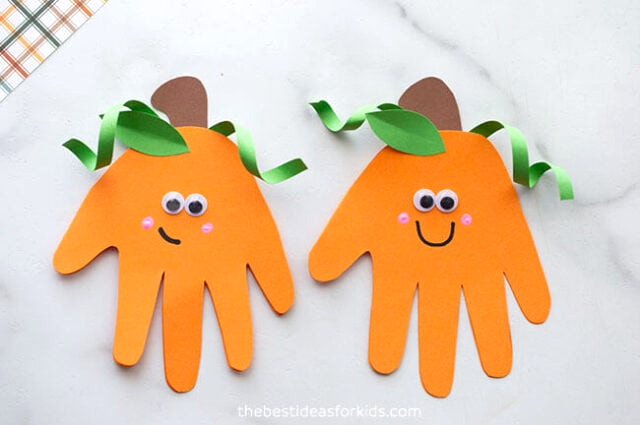 Pumpkin Handprint Project for Children