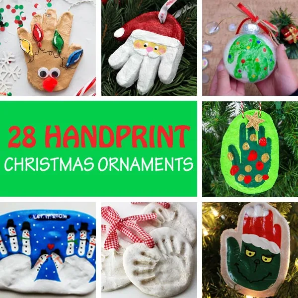 Handprint Christmas ornaments for kids