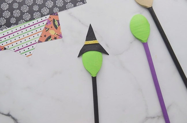 Add Felt Black Hat to Top of Witch