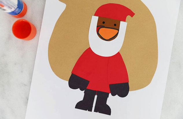 Beard glued onto Santa turkey