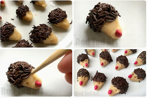 how to make a marzipan hedgehog, this marzipan hedgehog is SO EASY and so cute to make!