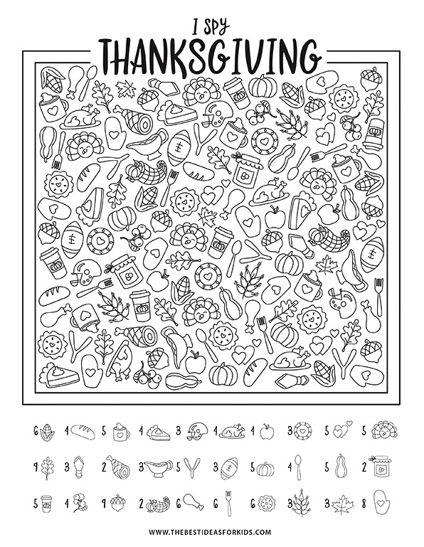 I Spy Thanksgiving Free Printable