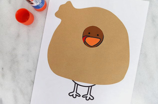 Santa bag glued onto turkey