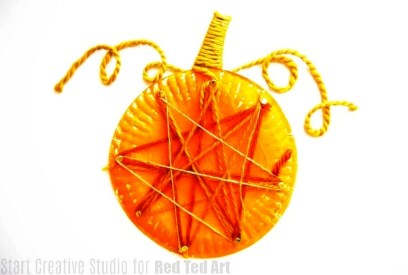 String Art Paper Plate Pumpkin