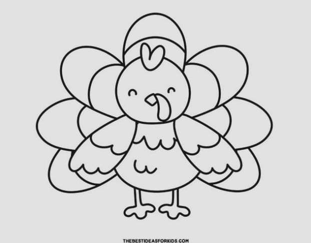 adorable turkey coloring page