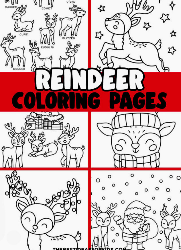 reindeer coloring pages for kids