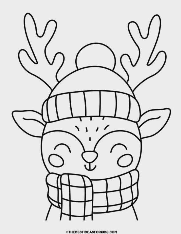 reindeer face coloring page