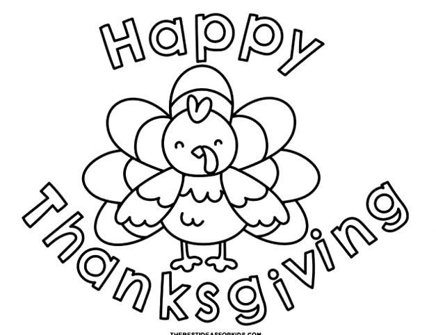 simple thanksgiving turkey coloring page