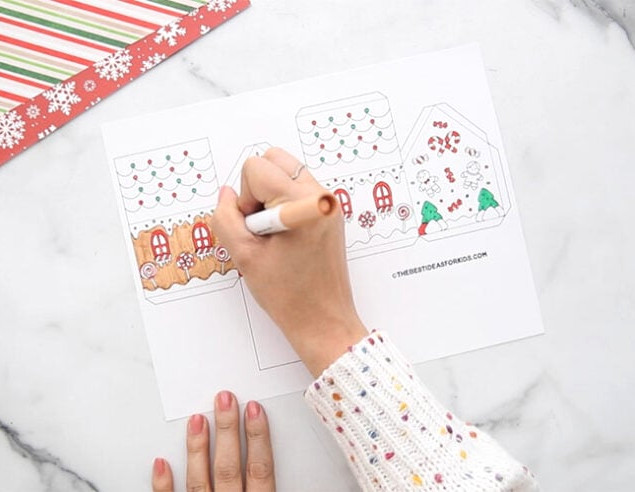 Color the Gingerbread Homes
