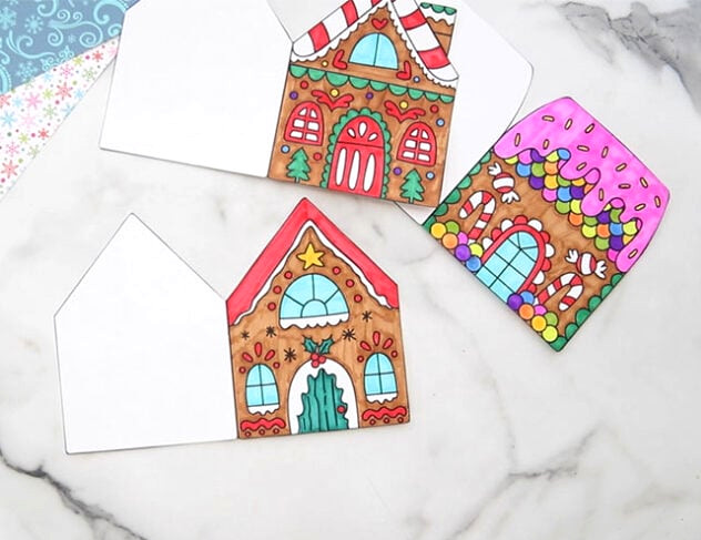 Trim out gingerbead house cards