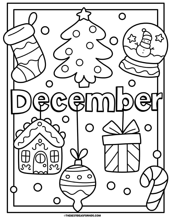 December Coloring Page for Kids