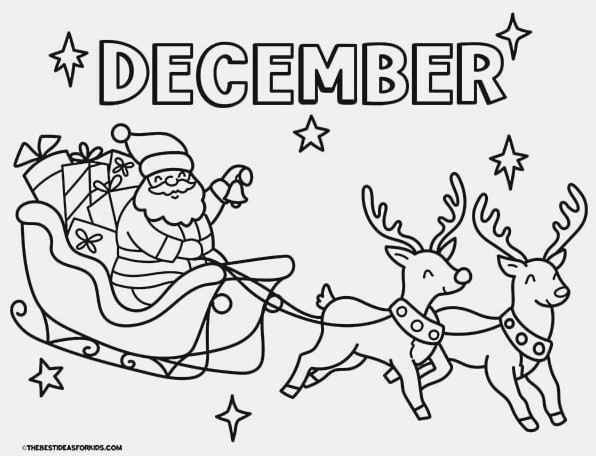 December Santa Coloring Page