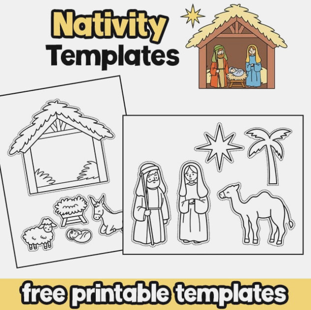 Free Printable Nativity Manger Templates