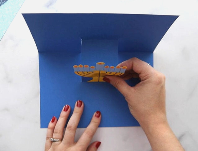 Attach Menorah to Card