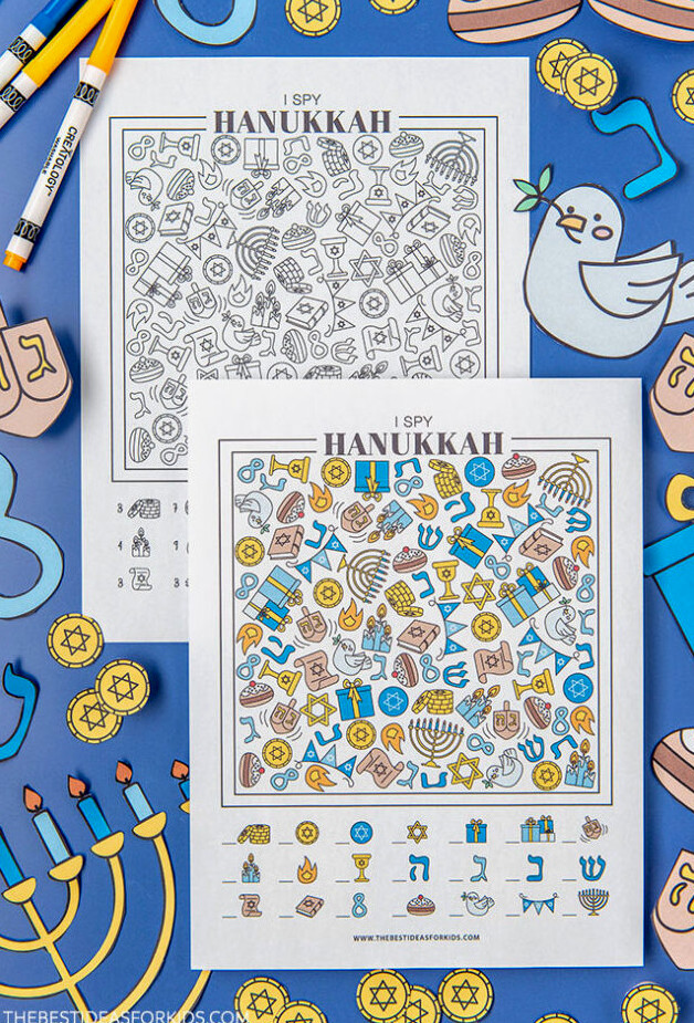 I spy Hanukkah free printables