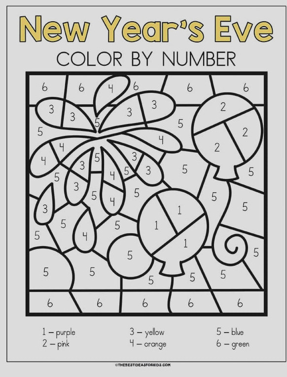New Years Fireworks Color by Number