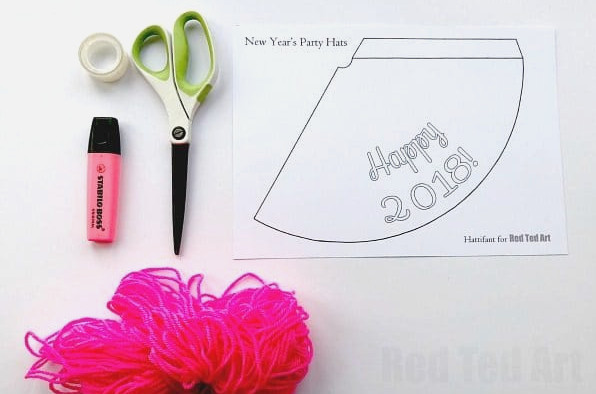 2019 New Year's Eve Party Hat Printables - Use the templates to decorate your own or choose from our ready made party hats. Such a fun New Year's Eve Printable and activity for kids. The template can be used for any diy Party too! #newyears #newyearseve #party #partyhats #printable #templates #kids #newyearseve2019