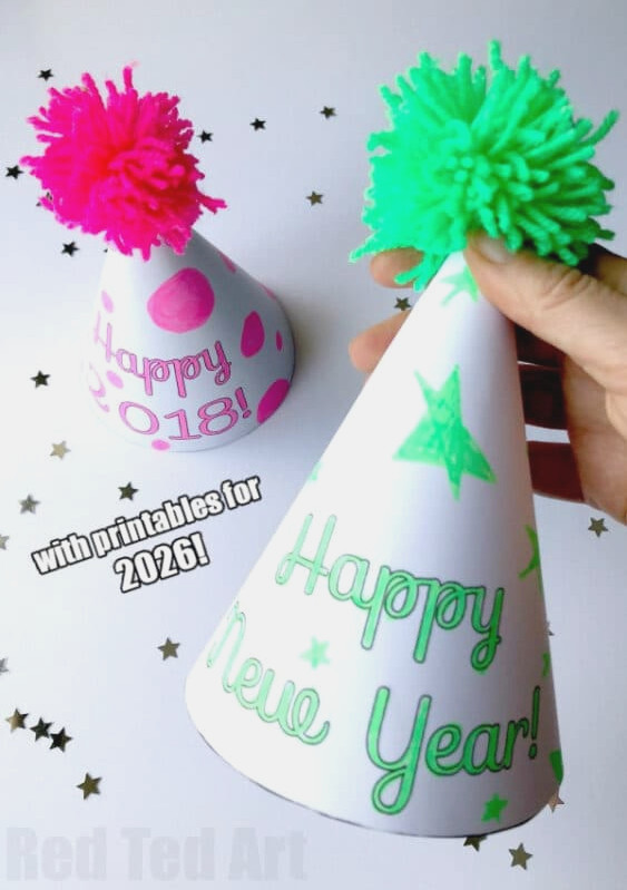 PARTY HAT COLORING PAGES 2026