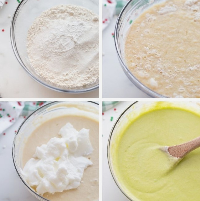 Step by Step to Make Christmas Tree Waffles