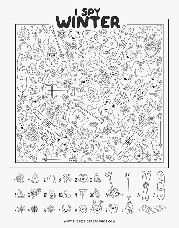 Complimentary Printable Winter I Spy Sheet