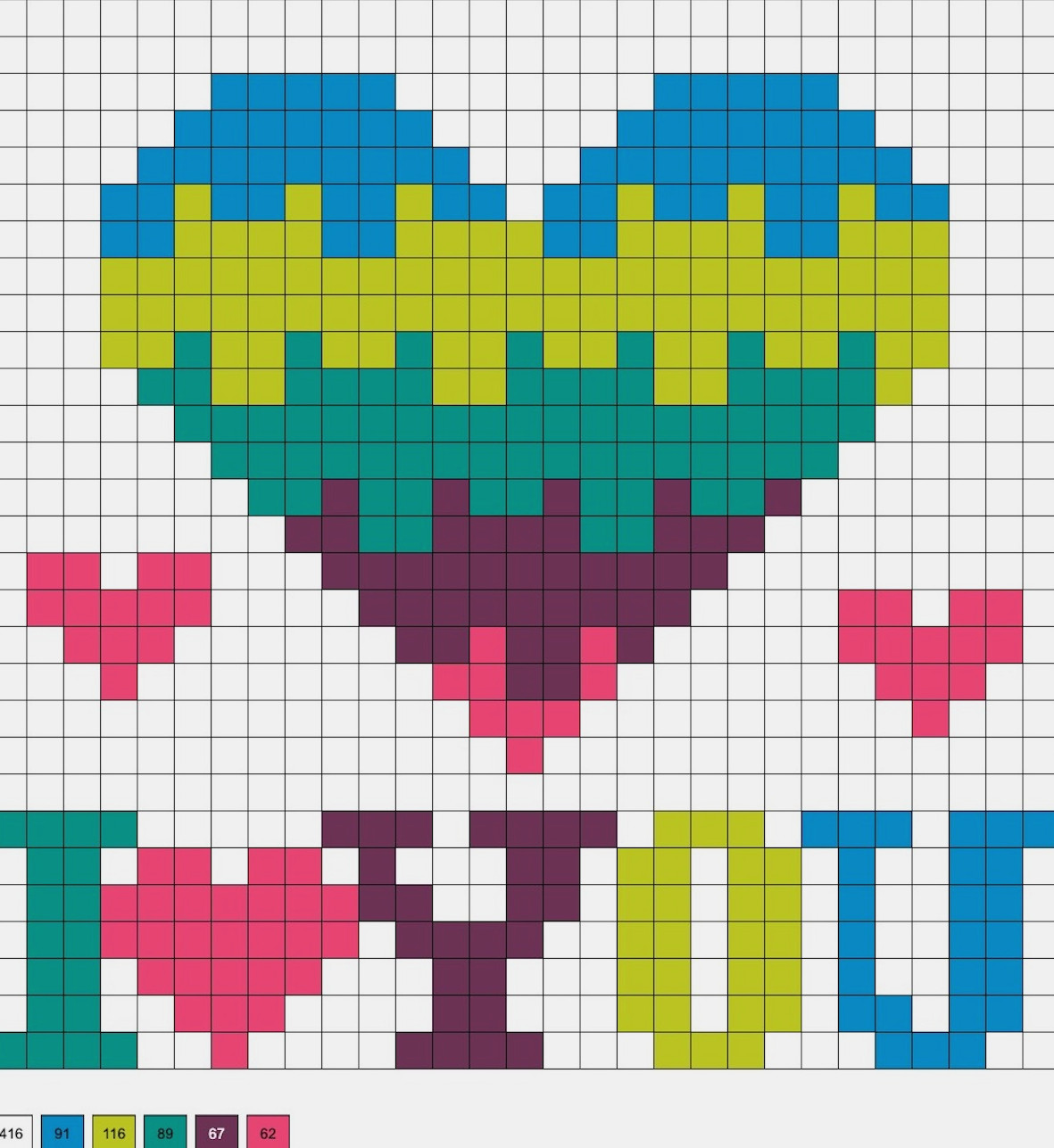 I heart you perler beads