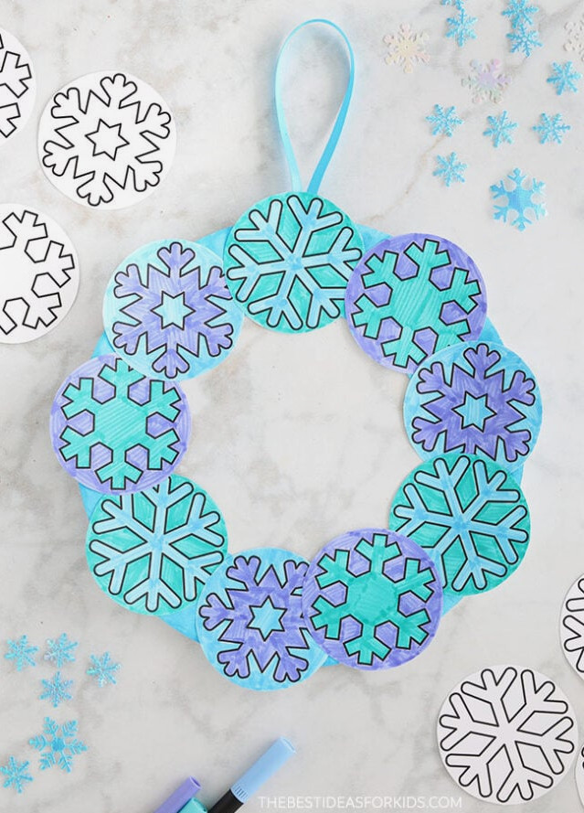 Paper Plate Snowflake Wreath Craft