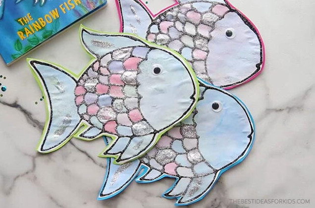 Rainbow Fish Craft with Template