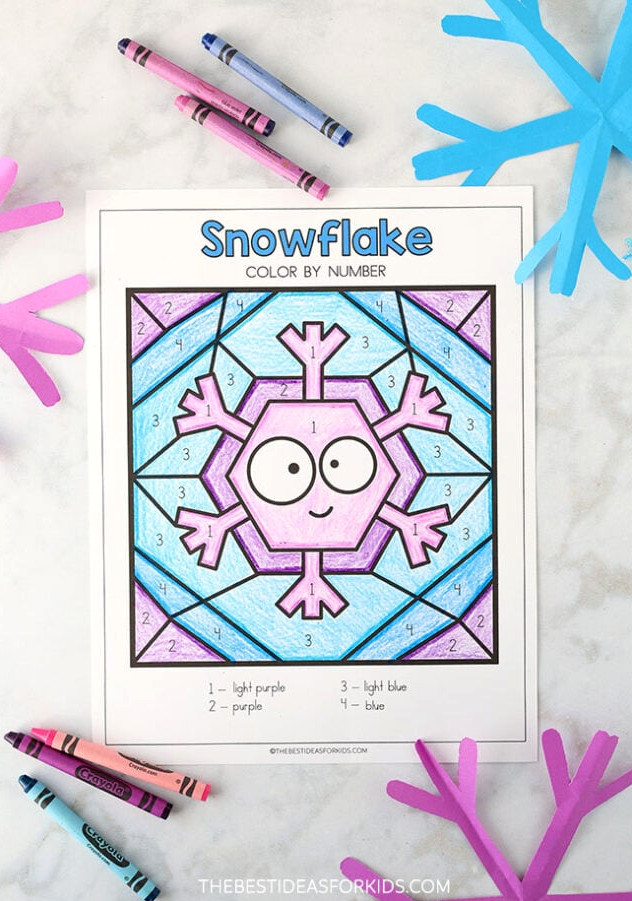 Printable Snowflake Color by Code