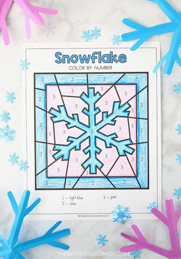 Printable Snowflake Color by Number